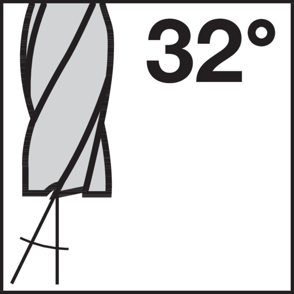 Spiralwinkel (Spanwinkel): 32